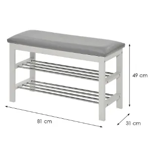 Obrazek Szafka Na Buty Z Siedziskiem Gc0835 Biała/Szara