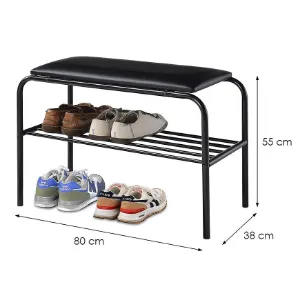 Obrazek Szafka Na Buty Z Siedziskiem Gc7422-1 Czarna