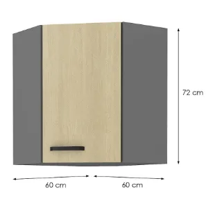 Obrazek Szafka kuchenna SCANDI JODEŁKA/ANTRACYT 60X60 GN-72 2F (45°)