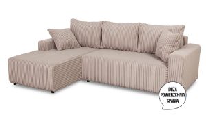 Obrazek Narożnik z funkcją spania Loris beżowy prawostronny