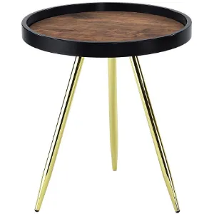 Obrazek Stolik Gc7549 43x43x48 Mosiądz/Czarny/Antyczny