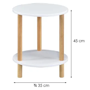 Obrazek Stolik Gc7405 35x35x43 Biały/Naturalny