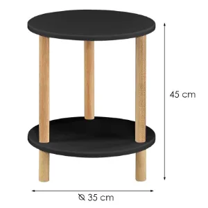 Obrazek Stolik Gc7405 35x35x43 Czarny/Naturalny
