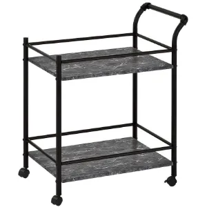 Obrazek Wózek Kuchenny Gc5334-1 Czarny Marmur/Czarny