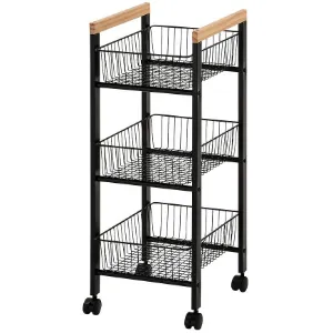 Obrazek Wózek Do Przechowywania Gc6010 3 Poziomy Czarny/Natural