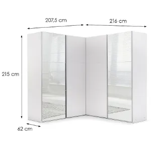 Obrazek Szafa Narożna Merida Biały / Lustro