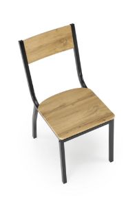 Obrazek Zestaw stół + 4 krzesła Elem naturalny/czarny