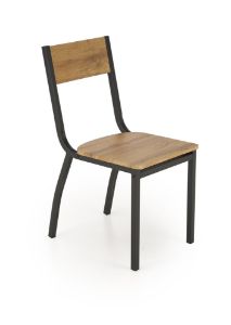 Obrazek Zestaw stół + 4 krzesła Elem naturalny/czarny