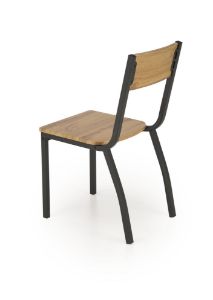 Obrazek Zestaw stół + 4 krzesła Elem naturalny/czarny