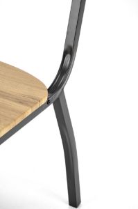 Obrazek Zestaw stół + 4 krzesła Elem naturalny/czarny