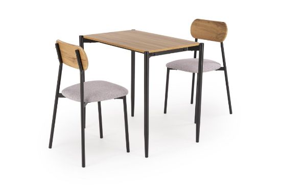 Obrazek Zestaw stół + 2 krzesła Robin naturalny/czarny