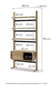 Obrazek Regał dwudrzwiowy z półkami Ollie OL-01