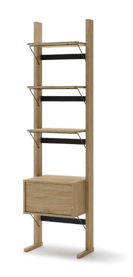 Obrazek Regał jednodrzwiowy z półkami Ollie OL-02