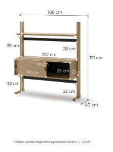 Obrazek Regał dwudrzwiowy z półkami Ollie OL-03