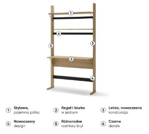 Obrazek Regał z biurkiem Ollie OL-04