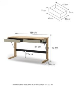 Obrazek Biurko z szufladami Ollie OL-06
