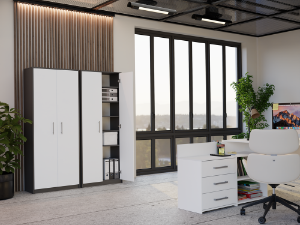 Obrazek Regał Rado 2D antracyt/biały