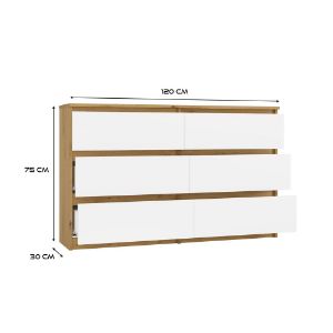 Obrazek Komoda Umo P6 120 dąb artisan/biały