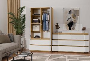 Obrazek Komoda Umo P6 120 dąb artisan/biały