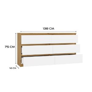 Obrazek Komoda Umo P6 140 dąb artisan/biały