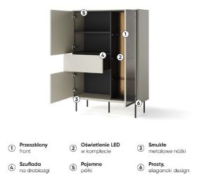 Obrazek Witryna trzydrzwiowa z szufladą Epiro EP-01