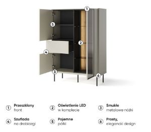Obrazek Witryna trzydrzwiowa z szufladą Epiro EP-02