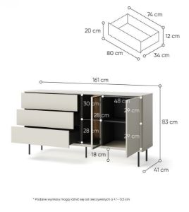 Obrazek Komoda dwudrzwiowa z szufladami Epiro EP-04