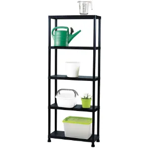 Obrazek Regał plastikowy T80 80x30x181 cm czarny