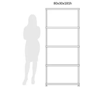 Obrazek Regał plastikowy T80 80x30x181 cm czarny