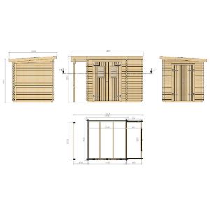Obrazek Domek ogrodowy Skrzyp 270/193 + drewutnia + szopka