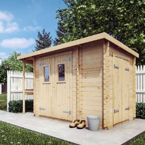 Obrazek Domek ogrodowy Skrzyp 270/193 + drewutnia + szopka