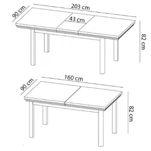 Obrazek Stół rozkładany Royal ST 160/203x90cm sosna nordycka/dąb dziki