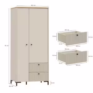 Obrazek Szafa dwudrzwiowa z szufladami Bixbite