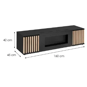 Obrazek Szafka RTV Cameron-K + Biokominek ZHJ CM RTV-K czarny/hickory jackson