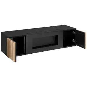 Obrazek Szafka RTV Cameron-K + Biokominek ZHJ CM RTV-K czarny/hickory jackson