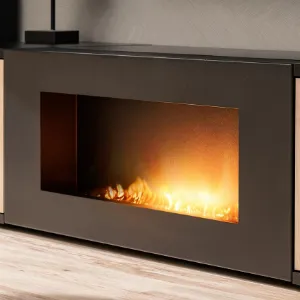 Obrazek Szafka RTV Cameron-K + Biokominek ZHJ CM RTV-K czarny/hickory jackson