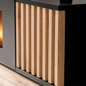 Obrazek Szafka RTV Cameron-K + Biokominek ZHJ CM RTV-K czarny/hickory jackson