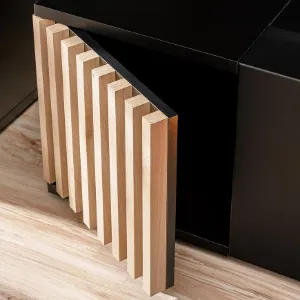 Obrazek Szafka RTV Cameron-K + Biokominek ZHJ CM RTV-K czarny/hickory jackson