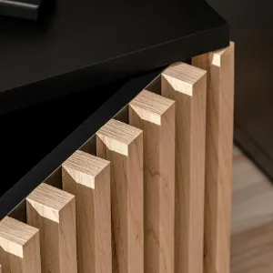 Obrazek Szafka RTV Cameron-K + Biokominek ZHJ CM RTV-K czarny/hickory jackson