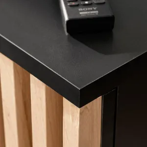 Obrazek Szafka RTV Cameron-K + Biokominek ZHJ CM RTV-K czarny/hickory jackson