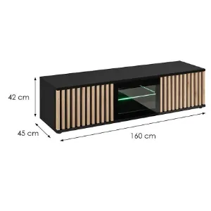 Obrazek Szafka RTV Cameron  ZHJ CM czarny/hickory jackson