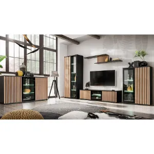 Obrazek Szafka RTV Cameron  ZHJ CM czarny/hickory jackson