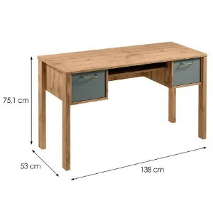 Obrazek Biurko Indygo B2S dąb wotan-green