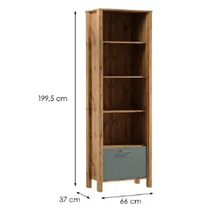 Obrazek Regał Indygo R1K dąb wotan-green