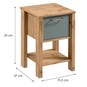 Obrazek Szafka Nocna Indygo SN dąb wotan-green