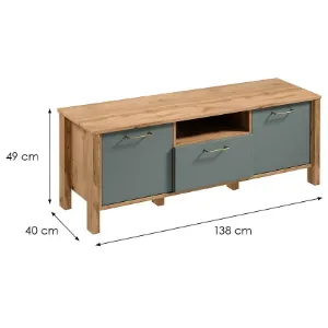 Obrazek Szafka RTV Indygo 1S dąb wotan-green