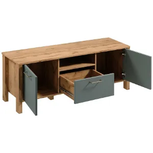 Obrazek Szafka RTV Indygo 1S dąb wotan-green