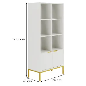Obrazek Regał Austin Biały/Złoty