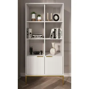 Obrazek Regał Austin Biały/Złoty