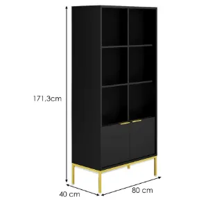 Obrazek Regał Austin Czarny/Złoty